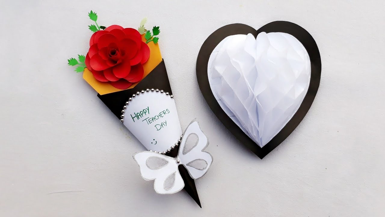 How to make teacher's day card Bouquet gift for teacher YouTube