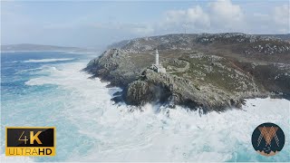 Flying Over The Coast Of Galicia, Spain In 4K. Peaceful Music & Views screenshot 3