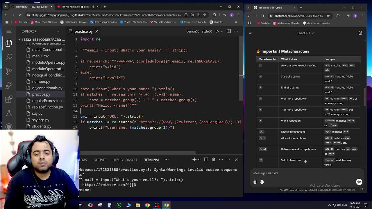 Come Study with me. Todays topic - Regular expressions of Python ...