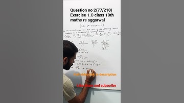 Question no 2(77/210) solution  exercise1.C class 10  #shorts #cbsencert #rambelashsingh