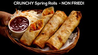 Crunchy Veg Spring Rolls with Homemade Sheets  Without Frying  Restaurant Style  CookingShooking