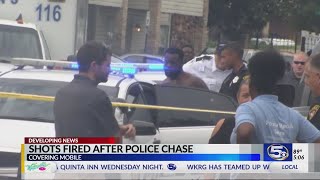 Gunfire after police chase ends at apartment complex