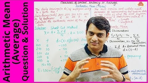 Part 3: Arithmetic Mean | Mean | Average | Question & Solution for Discrete Series