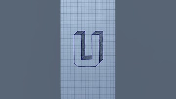 Letter U 3D Drawing easy #shorts #3d #3dart #drawing