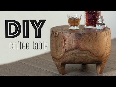 Video: Stump Table: Hemp Coffee Table With Roots And Do-it-yourself Boards, Tabletop Options