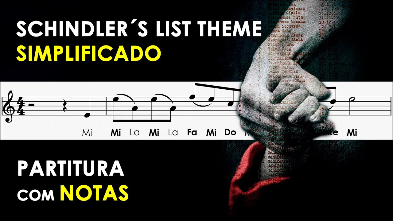 A Lista de Schindler: Tema | Partitura com Notas para Flauta Doce, Violino