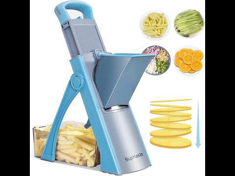 SupMaKin Mandoline de Cuisine Safety Slicer Manuelle Multifonction Lame en acier inoxydable
