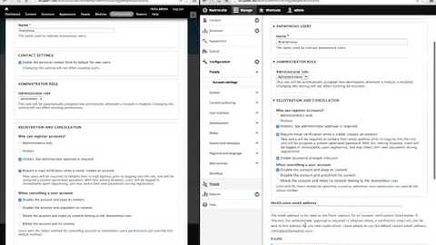 53. Comparing the account settings in Drupal 7 and Drupal 8