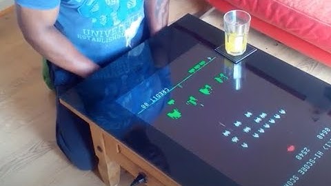 Pine Coffee Table With Built In Retro Classic Arcade Machine