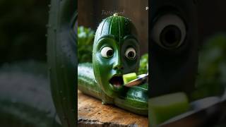 “Cucumber Eating Cucumber 🥒 | Realistic 3D Animation | Funny AI Short”