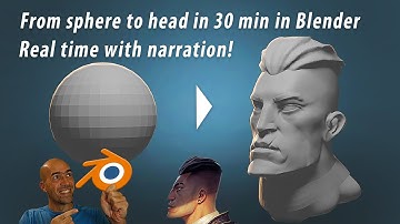 Quick realtime 30 min head sculpt in Blender from a concept.