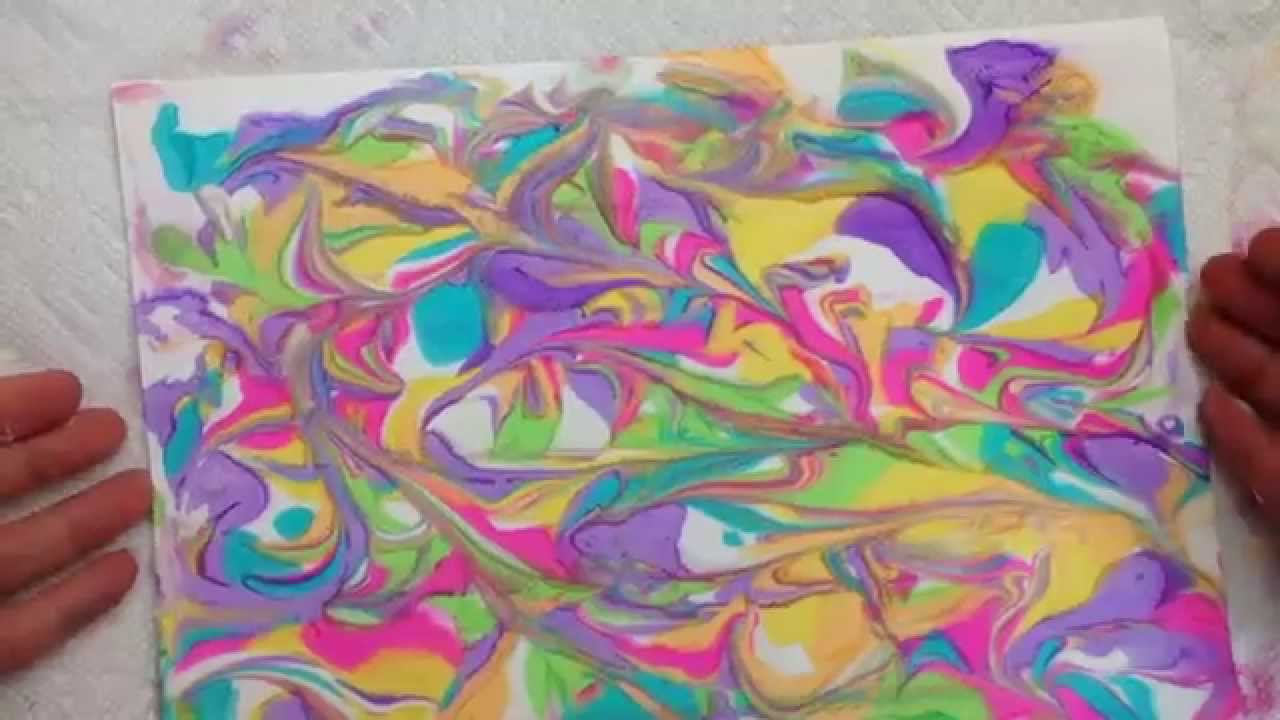 Create Beautifully Unique Shaving Cream Marbled Paper