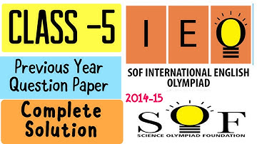 SOF IEO Class 5 previous year solved paper | English olympiad Grade 5 | Complete Solution