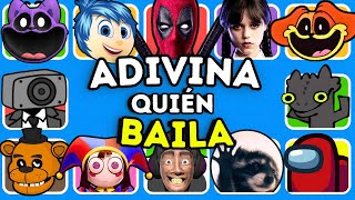 ¡ADIVINA QUIÉN BAILA!😀¿Quién Baila Mejor?🤔🎶Deadpool❤️Mapache Pedro🦝Catnap😺Alegría💛 Merlina🖤19 Bailes