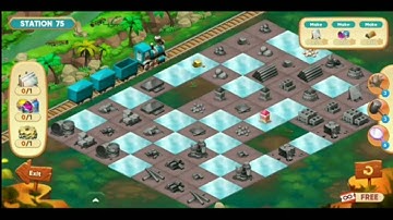 Train Town 3 match merge magic puzzle games level 75 - 82