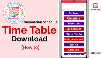 Download Examination Schedule (Time Table) | Gujarat University | GRealsir | GU Time Table | GU Exam