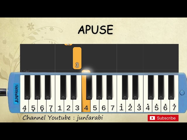 not pianika apuse - lagu daerah nusantara indonesia - belajar pianika not angka apuse class=
