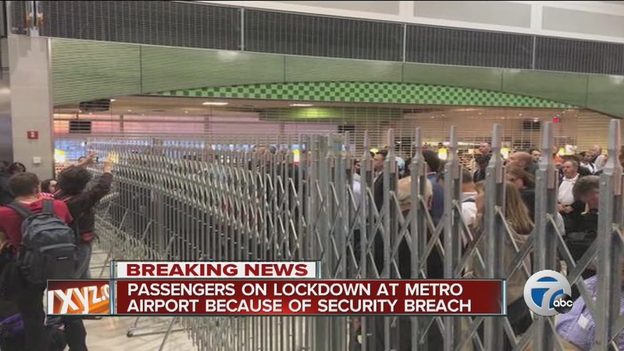 Passengers On Lockdown At Detroit Metro Airport Because Of Security Breach Youtube