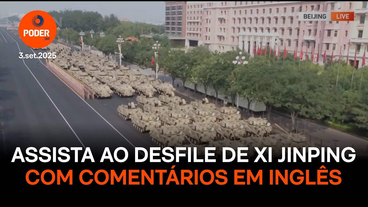 Assista ao desfile de Xi Jinping com comentários em inglês