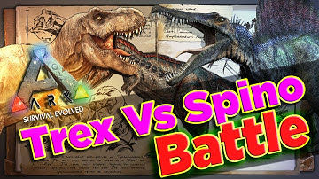 Ark Jurassic World Arena Trex Vs Spinosaurus Ark Survival Evolved