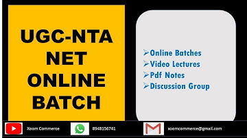 UGC-NTA NET June 2020 || Online Batch|| Paper 1 || Commerce|| Video Lectures and Notes || 8948156741