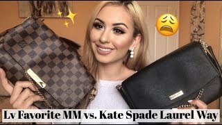 Louis Vuitton Favorite MM vs. Kate Spade Laurel Way Greer! bag comparison -  YouTube