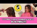 Taglio scalato Donna in 10 minuti Facile in poche mosse un nuovo look/Woman cut at home..