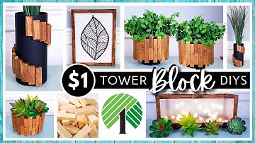 *NEW* DOLLAR TREE DIY using TUMBLING TOWER BLOCKS | Modern Boho Wood Decor DIYs | Home Decor Crafts
