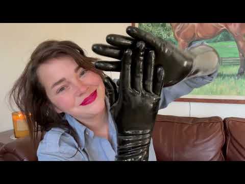ASMR Long Black Latex Gloves with a Smoke Break - No Talking