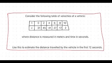How to find the area under the curve given a table of values