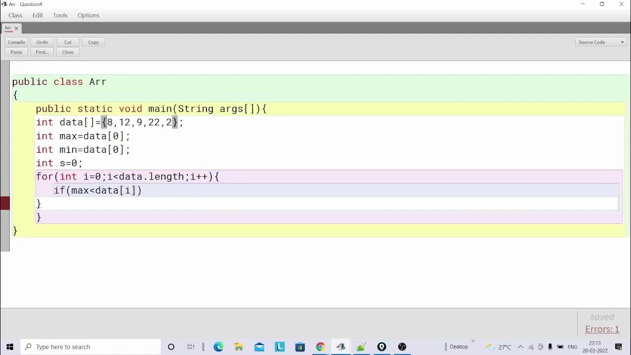 Write a program to find minimum maximum values along with the sum of an ...