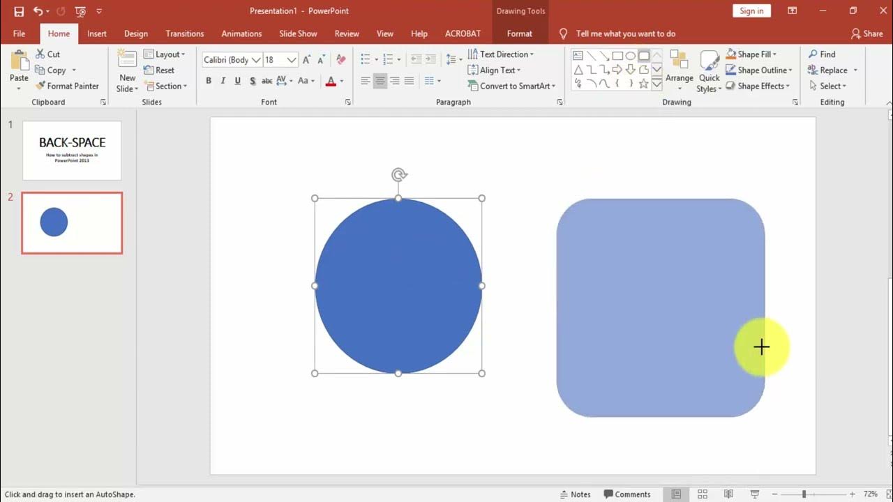 How to subtract shapes in PowerPoint 2013 YouTube