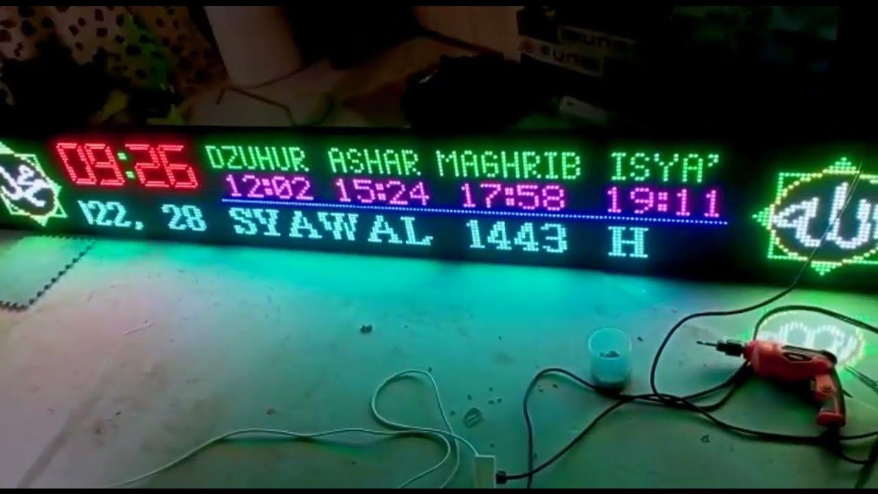 Jam Sholat P10 RGB 2x8 YouTube