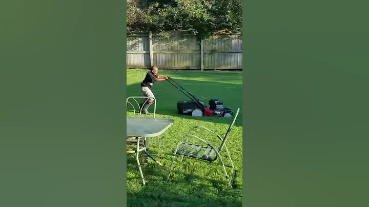 Cutting  my  Grandma's grass!