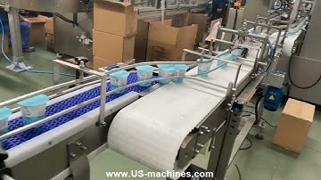Automatic yogurt cup pod milk bottle carton wrapping sealing machine packing line