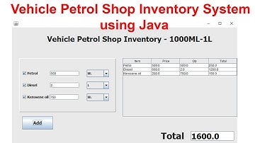 Vehicle Petrol Shop Inventory System using Java