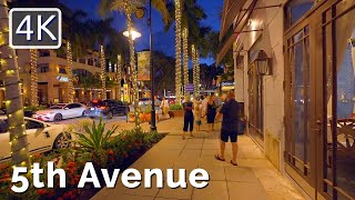 [4K] Naples Florida, Walking Along Fifth Avenue on Saturday Night, July 2022, 4K Travel Video