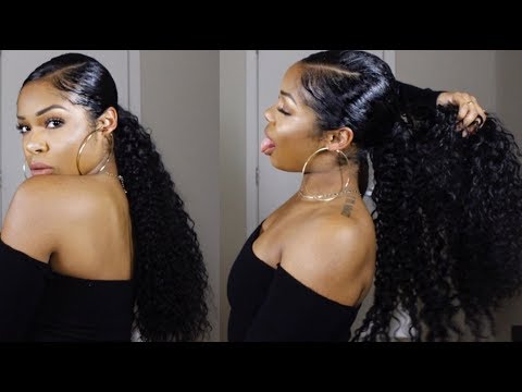 Curly Ponytail Using Weave On Short Hair Twa Youtube