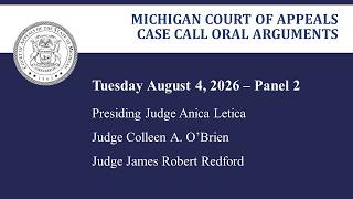 MCOA Oral Arguments August 4, 2026 - Panel 2