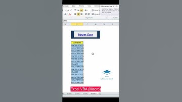 Excel VBA (Upper case)