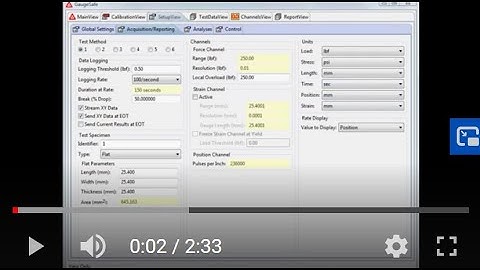 GaugeSafe Software configured for Compression Testing