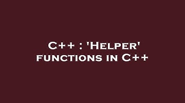 C++ : 