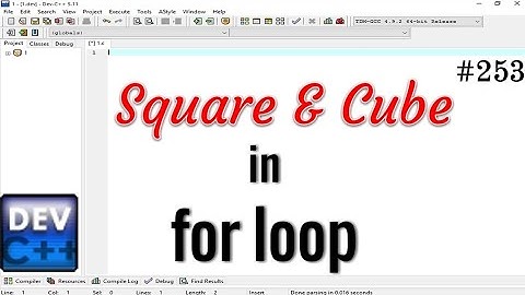 Print Square and Cube of number from for loop || for loop