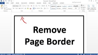 How to Remove Page Border In MS Word