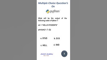 Multiple Choice Questions on Python ( python for beginners Short - 03)