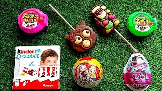 Unboxing Kinder Chocolate, Super roll Tattoo, Chocolate on a stick / ASMR.