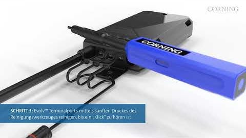 Reinigung des Evolv® Terminals und Dropkabels mit Pushlok™ Technologie