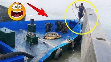 Cống 7 cửa.Sà lan vượt cống hấp dẫn kịch tính