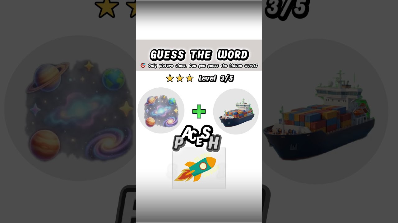 🧠 Guess the Hidden Word by Pictures! Can You Get 5/5? 🤯 #shorts
