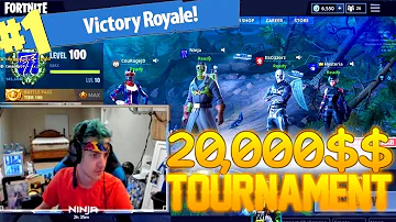 Ninja & c9Hysteria VS OpTic CouRage & FaZe Cizzorz *+70 KILLS!!* - $20,000 Fortnite Tournament!